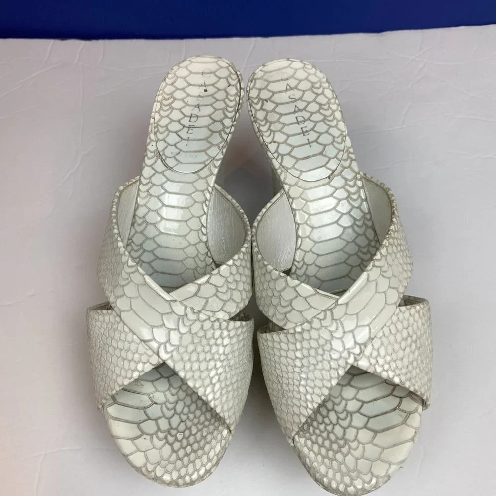 CASADEI White Snake  Wedge Platform Sz  EU 38.5